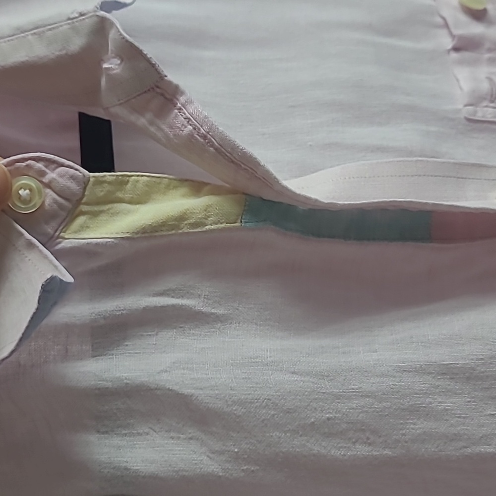 MINE Light Pink Men's Button-Up Shirt Size XL 100% Linen - Picture 6 of 10